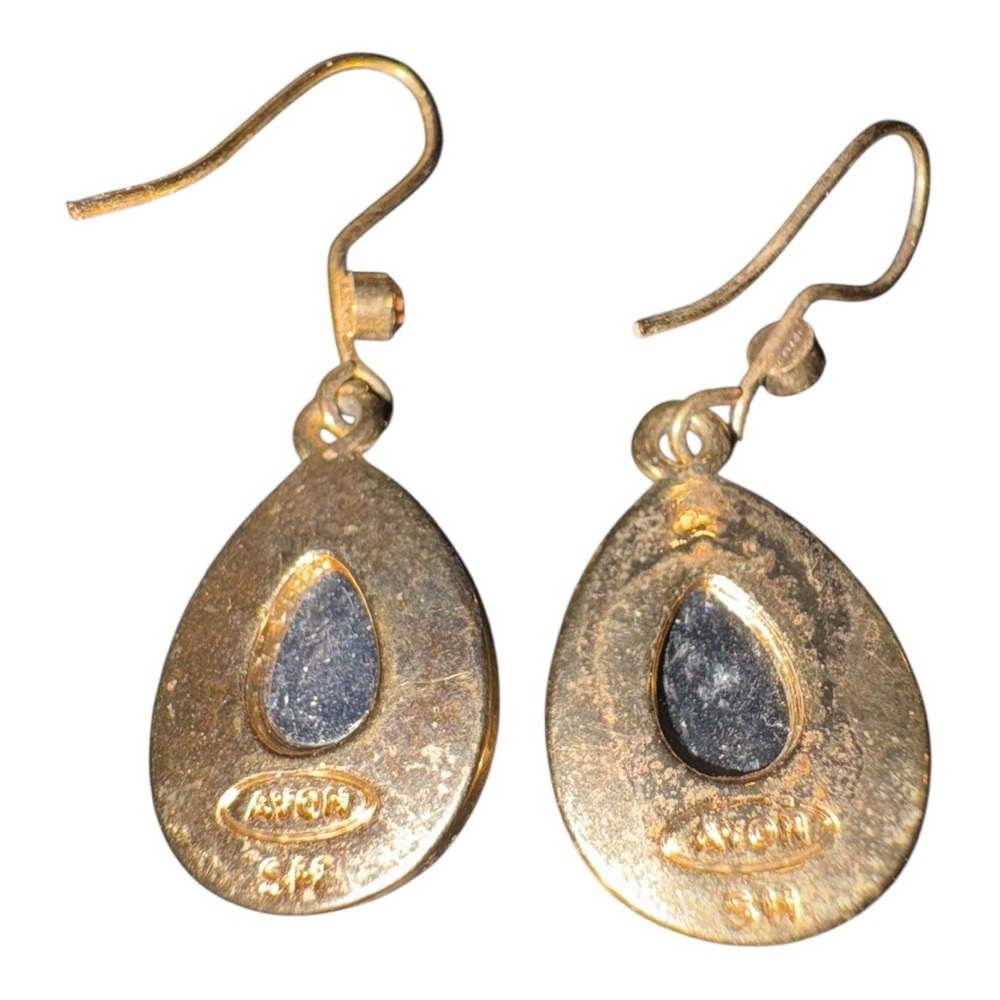 Avon (stamped) Vintage Gold tone & gold cabochon necklace/earring set. JB5 - Picture 9 of 9